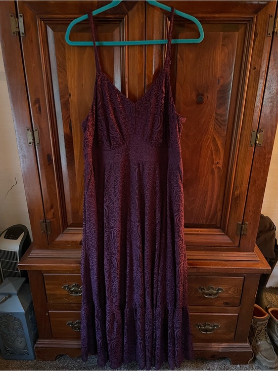 torrid Dresses & Skirts - torrid Plum Lace Maxi Dress with Spaghetti Straps